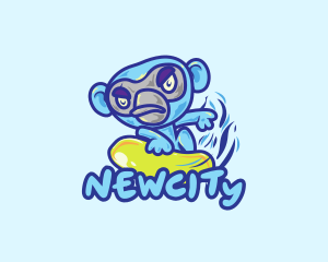 Monkey Water Surfer  logo design