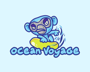 Monkey Water Surfer  logo design