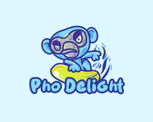 Monkey Water Surfer  logo design