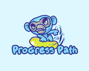 Monkey Water Surfer  logo design