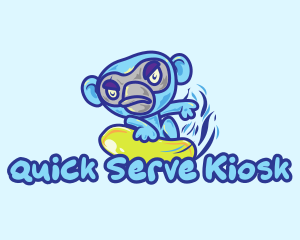 Monkey Water Surfer  logo design