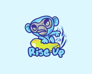 Monkey Water Surfer  logo design