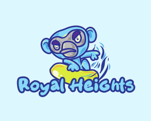 Monkey Water Surfer  logo design