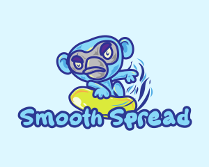 Monkey Water Surfer  logo design