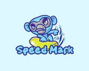 Monkey Water Surfer  logo design