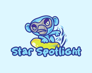 Monkey Water Surfer  logo design