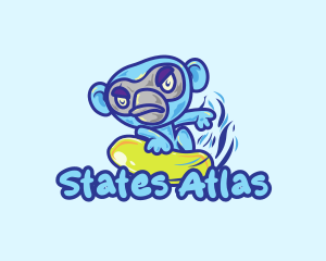 Monkey Water Surfer  logo design