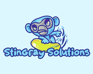 Monkey Water Surfer  logo design