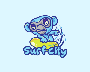 Monkey Water Surfer  logo design