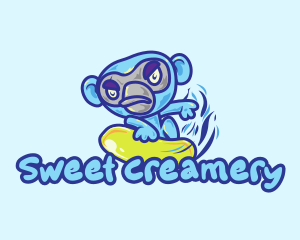 Monkey Water Surfer  logo design