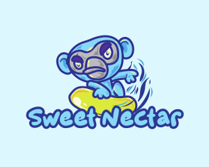 Monkey Water Surfer  logo design