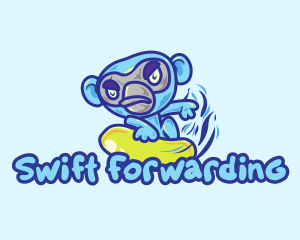 Monkey Water Surfer  logo design