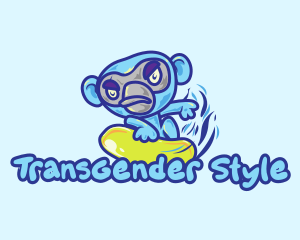 Monkey Water Surfer  logo design