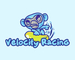 Monkey Water Surfer  logo design