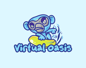 Monkey Water Surfer  logo design