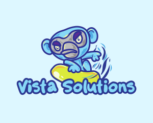 Monkey Water Surfer  logo design