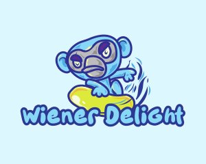 Monkey Water Surfer  logo design