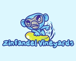 Monkey Water Surfer  logo design