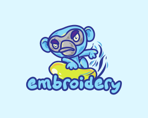 Monkey Water Surfer  logo design