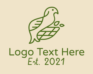 Blue Jay - Green Bird Nest logo design