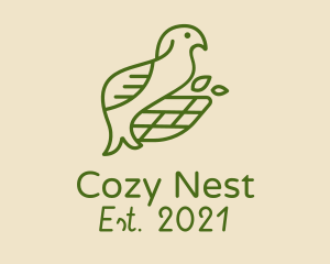 Nesting - Green Bird Nest logo design