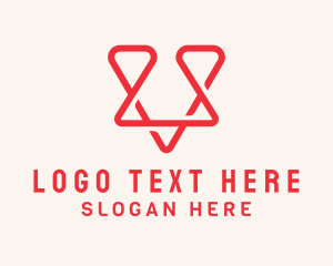 Tech - Generic Red Letter V logo design