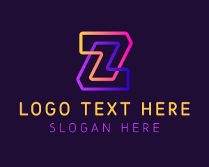 Neon Lights - Tech Cyber Neon Letter Z logo design