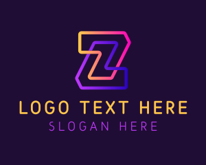 Web Developer - Tech Cyber Neon Letter Z logo design