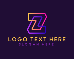 Investor - Tech Cyber Neon Letter Z logo design