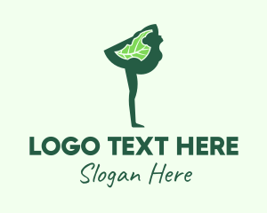 Leaf - Natural Yoga Pose logo design
