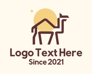 Desert Animal - Minimalist Desert Camel logo design