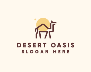 Minimalist Desert Camel logo design