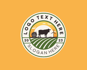 Rural - Cow Animal Ranch logo design