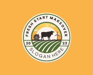 Cow Animal Ranch logo design