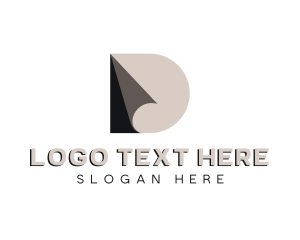Creative Professional Origami Letter D logo design