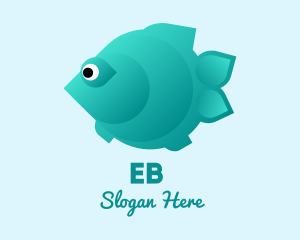 Fish - Green Pet Flatfish logo design