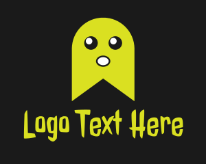 Ghost - Yellow Ghost Bookmark logo design
