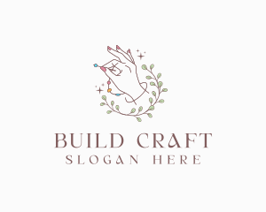 Hand Sewing Beads Charm logo design