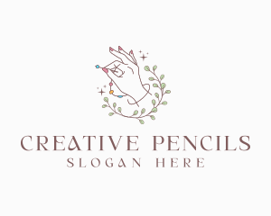 Hand Sewing Beads Charm logo design