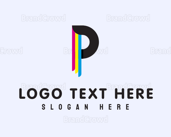 Colorful Paint Letter P Logo