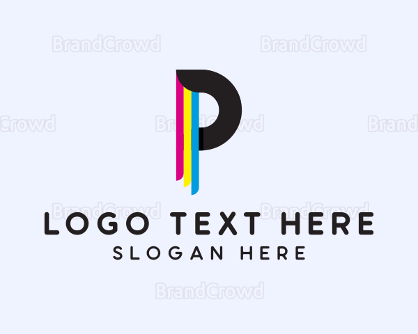 Colorful Paint Letter P Logo