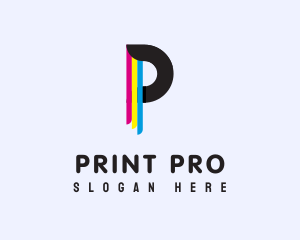 Printer - Colorful Paint Letter P logo design