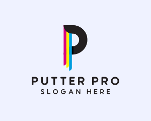 Colorful Paint Letter P logo design