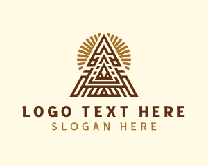 Financial - Ethnic Mayan Pyramid logo design