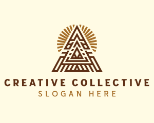 Ethnic Mayan Pyramid  logo design