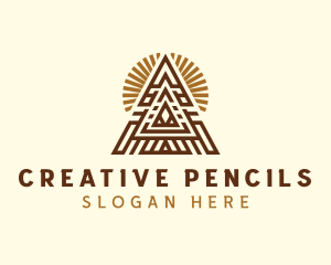 Ethnic Mayan Pyramid  logo design