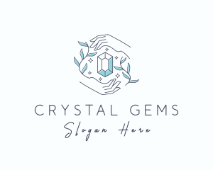 Astral Hand Crystal Gem logo design