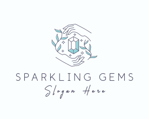 Astral Hand Crystal Gem logo design