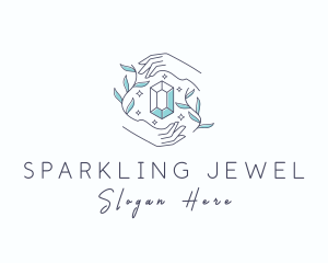 Astral Hand Crystal Gem logo design