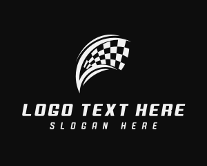 Driving - Swoosh Racing Flag logo design